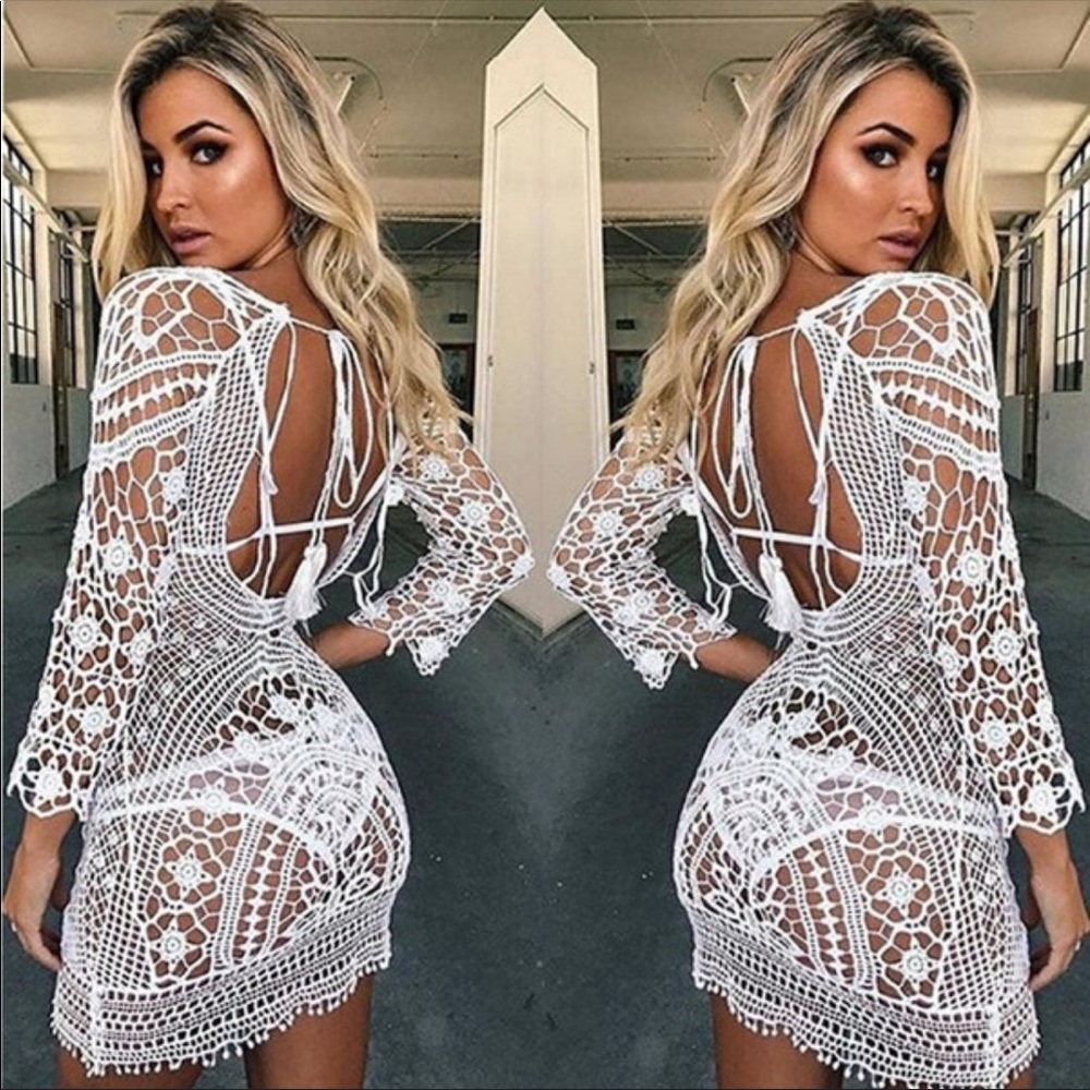 Women’s crochet bikini cover up beach swimwear